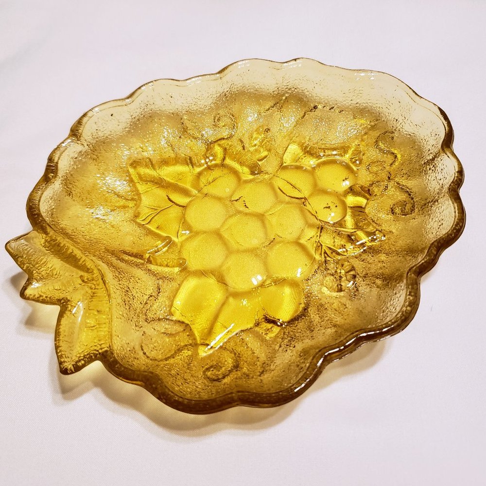 Vintage Hazel Atlas Amber Glass Trinket Dish